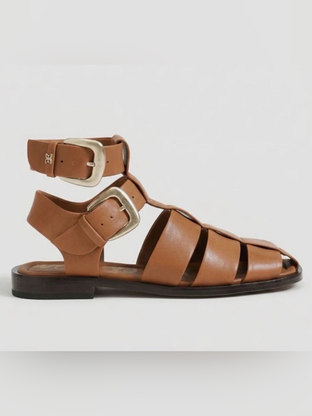 Sam Edelman Dawn Ankle Buckle Sandal Size US 7 Bleached Beechwood Weave
